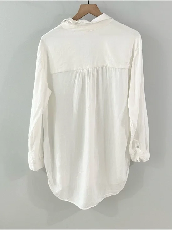 Knox Rose Women’s Long Sleeve Button Front Tunic White Size Medium - Picture 6 of 6